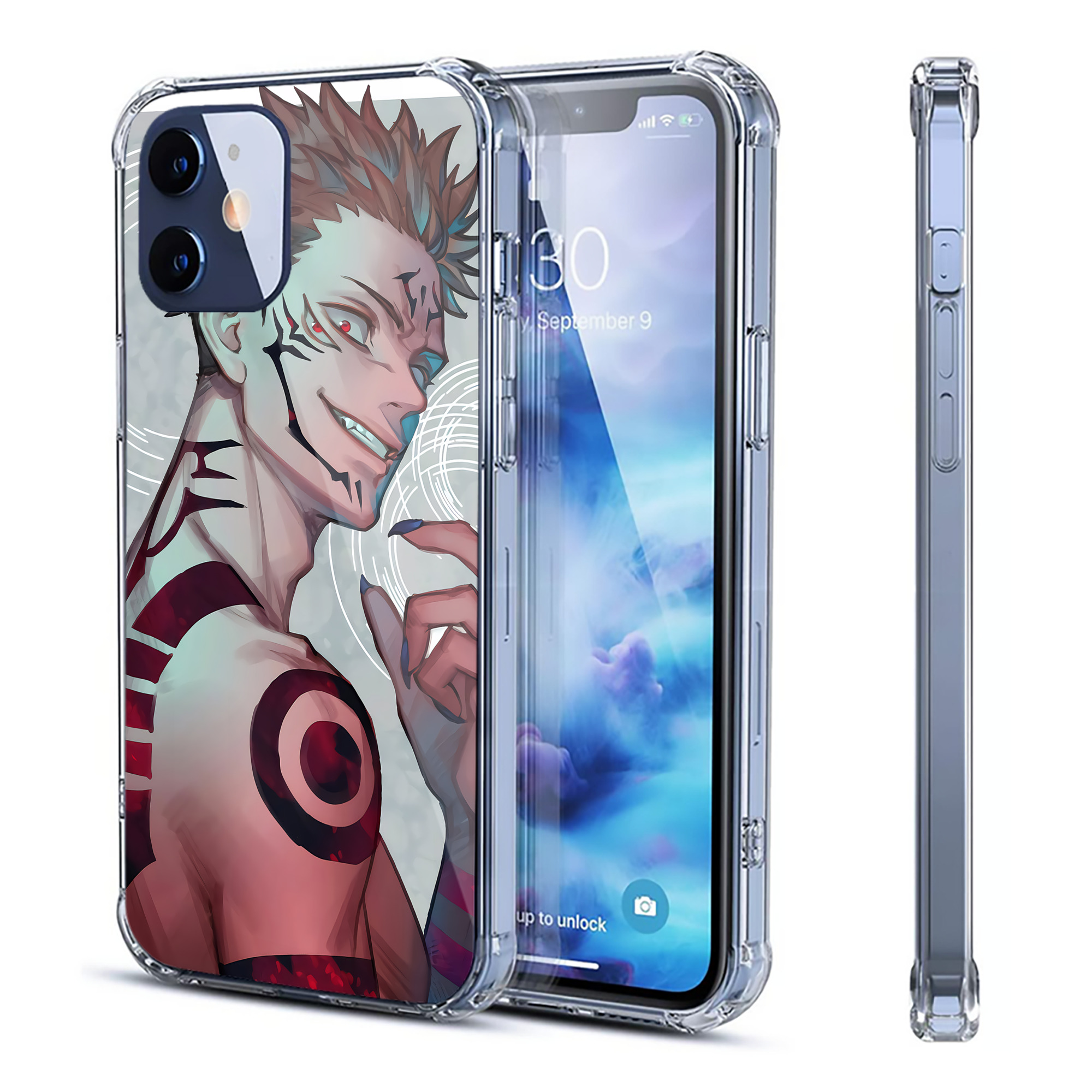 （画像用） 呪術廻戦 Jujutsu Kaisen 【iPhone 12シリーズ対応】透明スマホケース（クリアソフトケース）